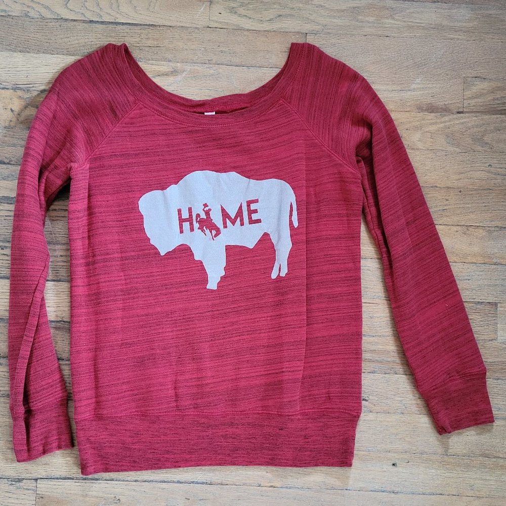Buffalo/Bucking Horse Red Sweater